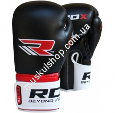Боксерские перчатки RDX Rex Leather Black. Магазин Muskulshop