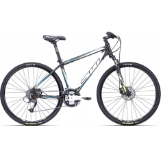 Велосипед СТМ Elite 1.0 matt black light blue. Магазин Muskulshop